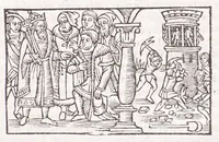 Picture 78 of 91 from Les XV. liures de la Metamorphose d'Ouide (poëte treselegãt) : contenans L'olympe des histoires poëtiques, traduictz de Latin en Francoys : le tout figuré de nouuelles figures & hystoires .. (1539), leaf 521