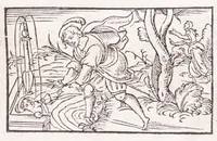 Picture 15 of 91 from Les XV. liures de la Metamorphose d'Ouide (poëte treselegãt) : contenans L'olympe des histoires poëtiques, traduictz de Latin en Francoys : le tout figuré de nouuelles figures & hystoires .. (1539), leaf 97