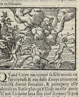 An illustration from Les XV. livres de la Metamorphose d'Ovide, poete treselegant : contenants l'Olympe des hystoires poetiqves, traduitz de latin en françois (1574)