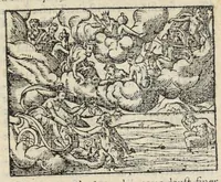 An illustration from Les XV. livres de la Metamorphose d'Ovide, poete treselegant : contenants l'Olympe des hystoires poetiqves, traduitz de latin en françois (1574)