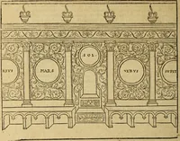 An illustration from Le tableav des riches inventions couuertes de voile des feintes amoureuses, qui sont representees dans le Songe de Poliphile, desvoilees des ombres d Songe & subtilement exposees par Beroalde (1600)