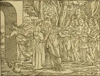 An illustration from Le tableav des riches inventions couuertes de voile des feintes amoureuses, qui sont representees dans le Songe de Poliphile, desvoilees des ombres d Songe & subtilement exposees par Beroalde (1600)