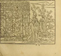 An illustration from Le tableav des riches inventions couuertes de voile des feintes amoureuses, qui sont representees dans le Songe de Poliphile, desvoilees des ombres d Songe & subtilement exposees par Beroalde (1600)