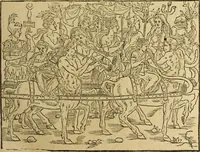 An illustration from Le tableav des riches inventions couuertes de voile des feintes amoureuses, qui sont representees dans le Songe de Poliphile, desvoilees des ombres d Songe & subtilement exposees par Beroalde (1600)