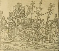An illustration from Le tableav des riches inventions couuertes de voile des feintes amoureuses, qui sont representees dans le Songe de Poliphile, desvoilees des ombres d Songe & subtilement exposees par Beroalde (1600)