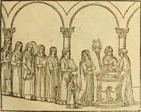 An illustration from Le tableav des riches inventions couuertes de voile des feintes amoureuses, qui sont representees dans le Songe de Poliphile, desvoilees des ombres d Songe & subtilement exposees par Beroalde (1600)