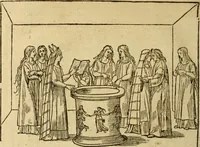 An illustration from Le tableav des riches inventions couuertes de voile des feintes amoureuses, qui sont representees dans le Songe de Poliphile, desvoilees des ombres d Songe & subtilement exposees par Beroalde (1600)