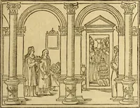 An illustration from Le tableav des riches inventions couuertes de voile des feintes amoureuses, qui sont representees dans le Songe de Poliphile, desvoilees des ombres d Songe & subtilement exposees par Beroalde (1600)