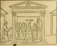 An illustration from Le tableav des riches inventions couuertes de voile des feintes amoureuses, qui sont representees dans le Songe de Poliphile, desvoilees des ombres d Songe & subtilement exposees par Beroalde (1600)