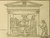An illustration from Le tableav des riches inventions couuertes de voile des feintes amoureuses, qui sont representees dans le Songe de Poliphile, desvoilees des ombres d Songe & subtilement exposees par Beroalde (1600)