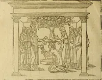 An illustration from Le tableav des riches inventions couuertes de voile des feintes amoureuses, qui sont representees dans le Songe de Poliphile, desvoilees des ombres d Songe & subtilement exposees par Beroalde (1600)