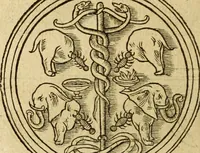 An illustration from Le tableav des riches inventions couuertes de voile des feintes amoureuses, qui sont representees dans le Songe de Poliphile, desvoilees des ombres d Songe & subtilement exposees par Beroalde (1600)