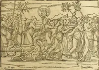 An illustration from Le tableav des riches inventions couuertes de voile des feintes amoureuses, qui sont representees dans le Songe de Poliphile, desvoilees des ombres d Songe & subtilement exposees par Beroalde (1600)