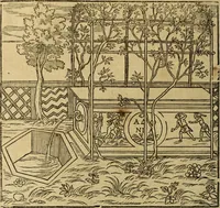 An illustration from Le tableav des riches inventions couuertes de voile des feintes amoureuses, qui sont representees dans le Songe de Poliphile, desvoilees des ombres d Songe & subtilement exposees par Beroalde (1600)