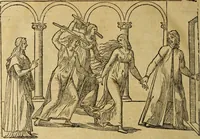 An illustration from Le tableav des riches inventions couuertes de voile des feintes amoureuses, qui sont representees dans le Songe de Poliphile, desvoilees des ombres d Songe & subtilement exposees par Beroalde (1600)
