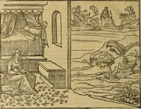An illustration from Le tableav des riches inventions couuertes de voile des feintes amoureuses, qui sont representees dans le Songe de Poliphile, desvoilees des ombres d Songe & subtilement exposees par Beroalde (1600)