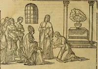 An illustration from Le tableav des riches inventions couuertes de voile des feintes amoureuses, qui sont representees dans le Songe de Poliphile, desvoilees des ombres d Songe & subtilement exposees par Beroalde (1600)