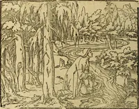 An illustration from Le tableav des riches inventions couuertes de voile des feintes amoureuses, qui sont representees dans le Songe de Poliphile, desvoilees des ombres d Songe & subtilement exposees par Beroalde (1600)