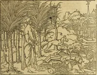 An illustration from Le tableav des riches inventions couuertes de voile des feintes amoureuses, qui sont representees dans le Songe de Poliphile, desvoilees des ombres d Songe & subtilement exposees par Beroalde (1600)