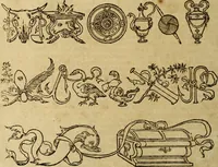 An illustration from Le tableav des riches inventions couuertes de voile des feintes amoureuses, qui sont representees dans le Songe de Poliphile, desvoilees des ombres d Songe & subtilement exposees par Beroalde (1600)