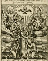 An illustration from Le theatre des antiquitez de Paris; où est traicté de la fondation des eglises et chapelles de la cité, vniuersité, ville et diocese de Paris; comme aussi de l'institution du Parlement, fondation de l'vniuersité & colleges & autres choses remarquables. Diuisé en quatre liures (1612)