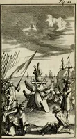 An illustration from Le triomphe royal : où l'on voit dêscrits les arcs de triomphe, piramydes, tablaux, & devises au nombre de 65, erigez à la Haye, à l'honneur de Guillaume III, roy d'Angleterre, Ecosse, France, & Irlande (1691)