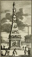An illustration from Le triomphe royal : où l'on voit dêscrits les arcs de triomphe, piramydes, tablaux, & devises au nombre de 65, erigez à la Haye, à l'honneur de Guillaume III, roy d'Angleterre, Ecosse, France, & Irlande (1691)
