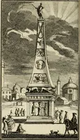 An illustration from Le triomphe royal : où l'on voit dêscrits les arcs de triomphe, piramydes, tablaux, & devises au nombre de 65, erigez à la Haye, à l'honneur de Guillaume III, roy d'Angleterre, Ecosse, France, & Irlande (1691)