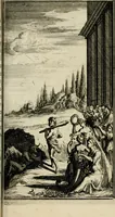 An illustration from Le triomphe royal : où l'on voit dêscrits les arcs de triomphe, piramydes, tablaux, & devises au nombre de 65, erigez à la Haye, à l'honneur de Guillaume III, roy d'Angleterre, Ecosse, France, & Irlande (1691)