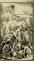 An illustration from Le triomphe royal : où l'on voit dêscrits les arcs de triomphe, piramydes, tablaux, & devises au nombre de 65, erigez à la Haye, à l'honneur de Guillaume III, roy d'Angleterre, Ecosse, France, & Irlande (1691)