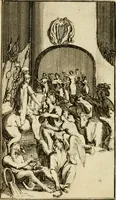 An illustration from Le triomphe royal : où l'on voit dêscrits les arcs de triomphe, piramydes, tablaux, & devises au nombre de 65, erigez à la Haye, à l'honneur de Guillaume III, roy d'Angleterre, Ecosse, France, & Irlande (1691)