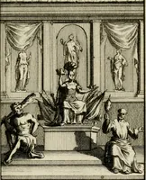 An illustration from Le triomphe royal : où l'on voit dêscrits les arcs de triomphe, piramydes, tablaux, & devises au nombre de 65, erigez à la Haye, à l'honneur de Guillaume III, roy d'Angleterre, Ecosse, France, & Irlande (1691)