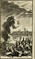 An illustration from Le triomphe royal : où l'on voit dêscrits les arcs de triomphe, piramydes, tablaux, & devises au nombre de 65, erigez à la Haye, à l'honneur de Guillaume III, roy d'Angleterre, Ecosse, France, & Irlande (1691)