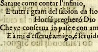 An illustration from Lettere facete, e chiribizzose in lengua antiga, venitiana, et vna à la gratiana, con alguni sonetti, é canzoni piaseuoli venitiani, é toscani enel fin trenta villanelle a diuersi signori é do[n]ne lucchesi et altri (1588)
