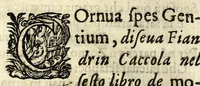 Picture 10 of 11 from Lettere facete, e chiribizzose in lengua antiga, venitiana, et vna à la gratiana, con alguni sonetti, é canzoni piaseuoli venitiani, é toscani enel fin trenta villanelle a diuersi signori é do[n]ne lucchesi et altri (1588), leaf 188