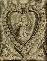 An illustration from Levendige herts-theologie, dat zijn aendachtige betrachtingen, hoe Jesus in der geloovigen herten wil woonen, werken en leven, en haar wil zijn alles in allen : met schoone, en nette print-verbeeldinge, ter sake dienende, verciert: nevens versen, suchtingen, en alleen-spraken (1686)