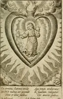 An illustration from Levendige herts-theologie, dat zijn aendachtige betrachtingen, hoe Jesus in der geloovigen herten wil woonen, werken en leven, en haar wil zijn alles in allen : met schoone, en nette print-verbeeldinge, ter sake dienende, verciert: nevens versen, suchtingen, en alleen-spraken (1686)