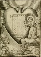 An illustration from Levendige herts-theologie, dat zijn aendachtige betrachtingen, hoe Jesus in der geloovigen herten wil woonen, werken en leven, en haar wil zijn alles in allen : met schoone, en nette print-verbeeldinge, ter sake dienende, verciert: nevens versen, suchtingen, en alleen-spraken (1686)