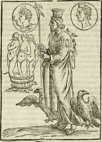 An illustration from Le vere e nove imagini de gli dei delli antichi di Vicenzo Cartari Reggiano. Ridotte da capo a piedi in questa nouissima impressione alle loro reali, & non piu per l'adietro osseruate simiglianze. Cauate da' marmi, bronzi, medaglie, gioie, & altre memorie antiche; (1615)