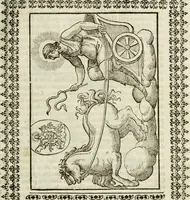 An illustration from Le vere e nove imagini de gli dei delli antichi di Vicenzo Cartari Reggiano. Ridotte da capo a piedi in questa nouissima impressione alle loro reali, & non piu per l'adietro osseruate simiglianze. Cauate da' marmi, bronzi, medaglie, gioie, & altre memorie antiche; (1615)