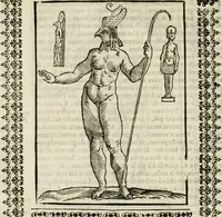 An illustration from Le vere e nove imagini de gli dei delli antichi di Vicenzo Cartari Reggiano. Ridotte da capo a piedi in questa nouissima impressione alle loro reali, & non piu per l'adietro osseruate simiglianze. Cauate da' marmi, bronzi, medaglie, gioie, & altre memorie antiche; (1615)