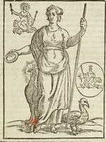 An illustration from Le vere e nove imagini de gli dei delli antichi di Vicenzo Cartari Reggiano. Ridotte da capo a piedi in questa nouissima impressione alle loro reali, & non piu per l'adietro osseruate simiglianze. Cauate da' marmi, bronzi, medaglie, gioie, & altre memorie antiche; (1615)