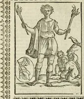 An illustration from Le vere e nove imagini de gli dei delli antichi di Vicenzo Cartari Reggiano. Ridotte da capo a piedi in questa nouissima impressione alle loro reali, & non piu per l'adietro osseruate simiglianze. Cauate da' marmi, bronzi, medaglie, gioie, & altre memorie antiche; (1615)