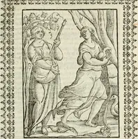 An illustration from Le vere e nove imagini de gli dei delli antichi di Vicenzo Cartari Reggiano. Ridotte da capo a piedi in questa nouissima impressione alle loro reali, & non piu per l'adietro osseruate simiglianze. Cauate da' marmi, bronzi, medaglie, gioie, & altre memorie antiche; (1615)