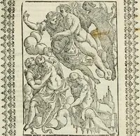 An illustration from Le vere e nove imagini de gli dei delli antichi di Vicenzo Cartari Reggiano. Ridotte da capo a piedi in questa nouissima impressione alle loro reali, & non piu per l'adietro osseruate simiglianze. Cauate da' marmi, bronzi, medaglie, gioie, & altre memorie antiche; (1615)