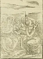 An illustration from Le vere e nove imagini de gli dei delli antichi di Vicenzo Cartari Reggiano. Ridotte da capo a piedi in questa nouissima impressione alle loro reali, & non piu per l'adietro osseruate simiglianze. Cauate da' marmi, bronzi, medaglie, gioie, & altre memorie antiche; (1615)