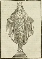 An illustration from Le vere e nove imagini de gli dei delli antichi di Vicenzo Cartari Reggiano. Ridotte da capo a piedi in questa nouissima impressione alle loro reali, & non piu per l'adietro osseruate simiglianze. Cauate da' marmi, bronzi, medaglie, gioie, & altre memorie antiche; (1615)