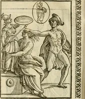 An illustration from Le vere e nove imagini de gli dei delli antichi di Vicenzo Cartari Reggiano. Ridotte da capo a piedi in questa nouissima impressione alle loro reali, & non piu per l'adietro osseruate simiglianze. Cauate da' marmi, bronzi, medaglie, gioie, & altre memorie antiche; (1615)
