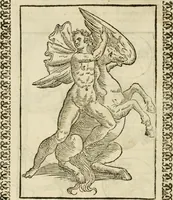 An illustration from Le vere e nove imagini de gli dei delli antichi di Vicenzo Cartari Reggiano. Ridotte da capo a piedi in questa nouissima impressione alle loro reali, & non piu per l'adietro osseruate simiglianze. Cauate da' marmi, bronzi, medaglie, gioie, & altre memorie antiche; (1615)