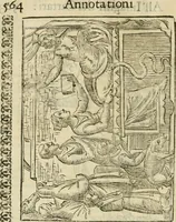 An illustration from Le vere e nove imagini de gli dei delli antichi di Vicenzo Cartari Reggiano. Ridotte da capo a piedi in questa nouissima impressione alle loro reali, & non piu per l'adietro osseruate simiglianze. Cauate da' marmi, bronzi, medaglie, gioie, & altre memorie antiche; (1615)